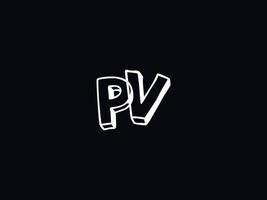 criativo pv carta logotipo, monograma pv Preto branco carta logotipo Projeto vetor