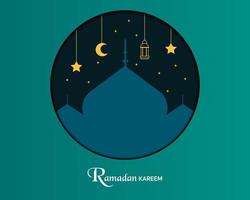 cartão de fundo simples ramadan kareem vetor