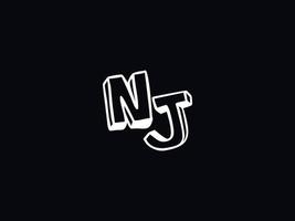 abstrato nj logotipo imagem, moderno nj minimalista carta logotipo vetor