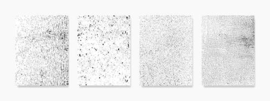 dar seu paredes uma natural e orgânico Veja com isto conjunto do Preto granulado textura minimalista fundos, apresentando texturizado geométrico formas. perfeito para imprimir, cobrir, papel de parede, mínimo, e natural. vetor