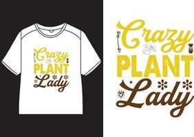 louco plantar senhora camiseta Projeto vetor