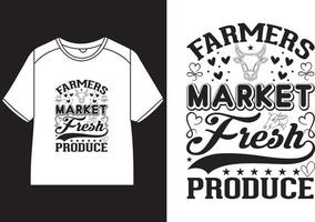 agricultores mercado fresco produzir camiseta Projeto vetor