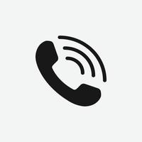 estilo simples do ícone do telefone isolado no fundo cinza. símbolo de telefone. chamar ilustração vetorial sinal para web e aplicativo móvel vetor