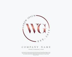 inicial carta wg feminino logotipo beleza monograma e elegante logotipo projeto, caligrafia logotipo do inicial assinatura, casamento, moda, floral e botânico com criativo modelo vetor