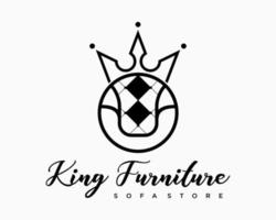 conjunto ícone sofá cadeira sofá suave coroa luxo estilo marca mobília loja fazer compras símbolo Projeto vetor
