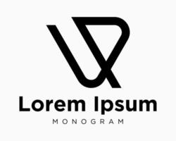 conjunto carta v vp monograma tipografia moderno estilo forma geométrico símbolo elegante marca Projeto vetor
