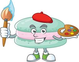 uma desenho animado personagem do baunilha azul macarons vetor