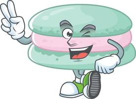 uma desenho animado personagem do baunilha azul macarons vetor