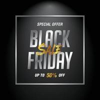 desconto na promoção black friday até 50 vetor