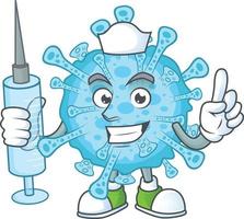 uma desenho animado personagem do febre coronavírus vetor