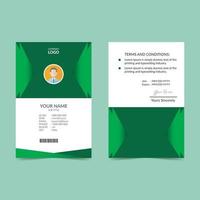 modelo de design de cartão de identificação elegante verde vetor