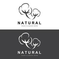 algodão logotipo, natural biológico orgânico plantar projeto, beleza têxtil e roupas vetor, suave algodão flores vetor