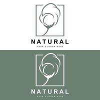 algodão logotipo, natural biológico orgânico plantar projeto, beleza têxtil e roupas vetor, suave algodão flores vetor