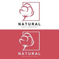 algodão logotipo, natural biológico orgânico plantar projeto, beleza têxtil e roupas vetor, suave algodão flores vetor