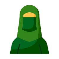 muçulmano mulher dentro plano estilo isolado vetor