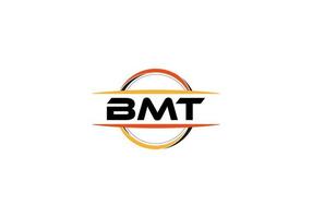 bmt carta realeza elipse forma logotipo. bmt escova arte logotipo. bmt logotipo para uma empresa, negócios, e comercial usar. vetor
