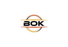 bok carta realeza elipse forma logotipo. bok escova arte logotipo. bok logotipo para uma empresa, negócios, e comercial usar. vetor