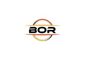 bor carta realeza elipse forma logotipo. bor escova arte logotipo. bor logotipo para uma empresa, negócios, e comercial usar. vetor