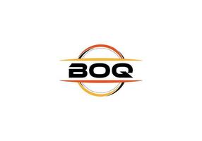 boq carta realeza elipse forma logotipo. boq escova arte logotipo. boq logotipo para uma empresa, negócios, e comercial usar. vetor