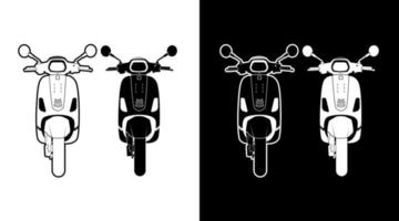lambreta matic motocicleta veículo frente Visão detalhado vetor ilustração esboço ícone Projeto