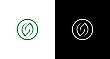 folha natureza ecologia logotipo círculo vetor monograma ícone Projeto modelo
