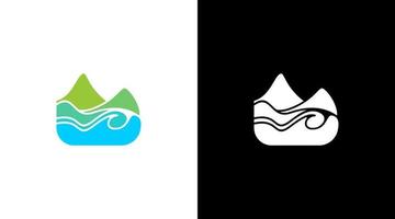 viagem ilha logotipo mar período de férias ilustração monograma ícone Projeto modelo vetor