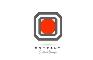 cinzento linha o alfabeto carta logotipo ícone Projeto com vermelho ponto. criativo modelo para companhia e o negócio vetor