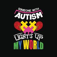 design de camiseta de autismo vetor