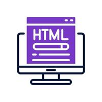 html ícone para seu local na rede Internet, móvel, apresentação, e logotipo Projeto. vetor