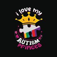 design de camiseta de autismo vetor