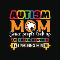 design de camiseta de autismo vetor