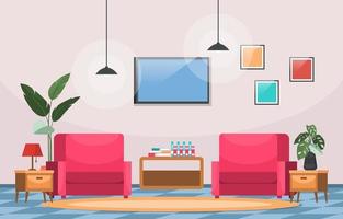 planta de casa tropical planta decorativa verde na ilustração da sala de estar