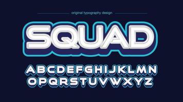 tipografia de logotipo de jogo 3d branco e azul vetor