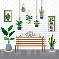 planta de casa tropical verde planta decorativa ilustração de casa vetor
