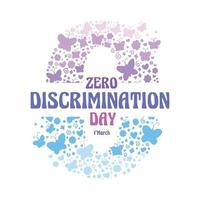zero discriminação dia modelo, perfeito para escritório, empresa, escola, social meios de comunicação, anúncio, impressão e Mais vetor