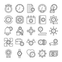 conjunto do ícones sobre Tempo e gestão vetor