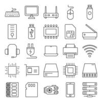 conjunto do ícones sobre computadores e hardware vetor