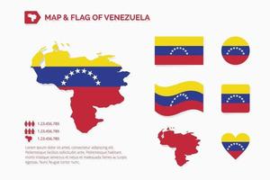 mapa e bandeira da venezuela vetor