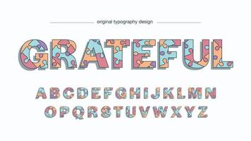 tipografia em letras maiúsculas de quebra-cabeça colorido vetor