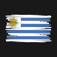 vetor de pincel de bandeira do uruguai