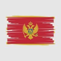 vetor de escova de bandeira de montenegro