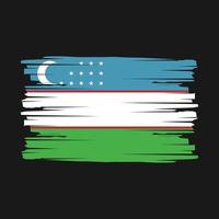 vetor de escova de bandeira do uzbequistão