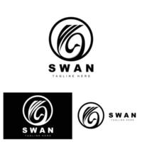 design de logotipo de cisne, ilustração de animal de pato, vetor de modelo de marca da empresa