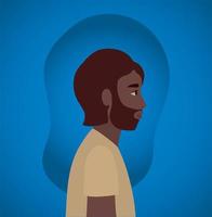 desenho de homem indiano com imagem de perfil de barba vetor