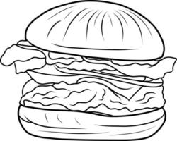 mão desenhado queijo Hamburger isolado vetor