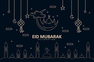 plano islâmico celebração eid al fitr esboço Projeto ilustração vetor