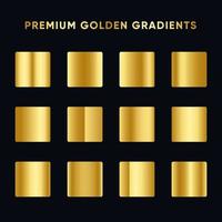 conjunto gradiente ouro premium vetor