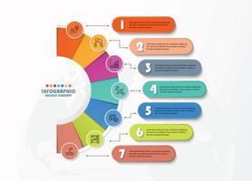 infográfico com 7 etapas, processo ou opções. vetor