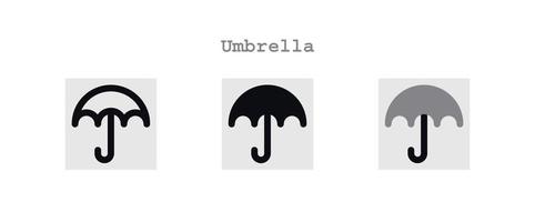 guarda-chuva ícones conjunto vetor