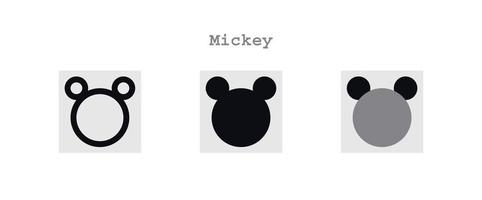 mickey ícones conjunto vetor